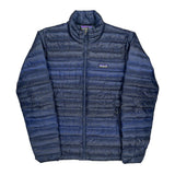Patagonia Striped Puffer - Medium Blue Polyester