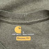 Carhartt Spellout Long Sleeve T-Shirt - Large Green Cotton