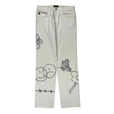 1995 Guess Graphic Jeans - 32W 34L White Cotton
