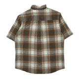 Woolrich Checked Short Sleeve Shirt - Large Brown Cotton