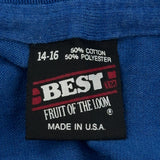 Age 14 Fruit Of The Loom Single Stitch T-Shirt - Large Blue Cotton Blend