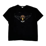 Eagle Design Harley Davidson Graphic T-Shirt - XL Black Cotton