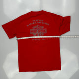 Live To Ride Harley Davidson Graphic T-Shirt - Large Red Cotton