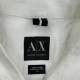 Armani Exchange Short Sleeve Shirt - Large White Linen