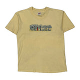 North Carolina Anvil Single Stitch T-Shirt - Large Yellow Cotton