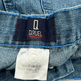 Qruel Denim Shorts - 34W 12L Blue Cotton