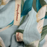 Tommy Bahama Floral Hawaiian Shirt - Large Green Silk