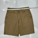 Carhartt Carpenter Shorts - 32W 9L Khaki Cotton