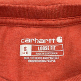 Carhartt Long Sleeve T-Shirt - Small Red Cotton