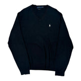 Ralph Lauren V-Neck Sweater - 2XL Black Cotton