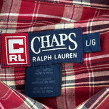 Chaps Ralph Lauren Checked Short Sleeve Shirt - Large Red Cotton