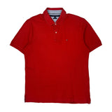 Tommy Hilfiger Polo Shirt - XL Red Cotton