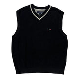 Tommy Hilfiger Sweater Vest - Medium Black Cotton