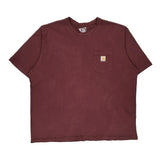 Carhartt T-Shirt - 2XL Burgundy Cotton