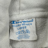 Vintage Reverse Weave Champion Hoodie - Large Cream Cotton