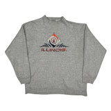 Illinois Logo 7 College Sweatshirt - Large Grey Cotton