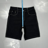 Unbranded Contrast Stitch Denim Shorts - 34W 11L Black Denim