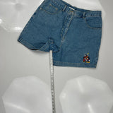 Mickey Mouse Disney Cartoon Denim Shorts - 34W UK 16 Blue Denim