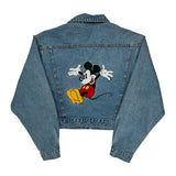 Mickey Mouse Disney Cartoon Denim Jacket - XL Blue Cotton