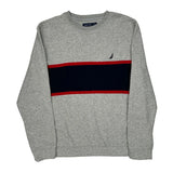 Nautica Striped Sweatshirt - XL Red Cotton
