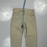 501 Levis Jeans - 32W 30L Beige Cotton