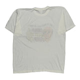 Single Stitch Bald Funny Anvil Graphic T-Shirt - XL White Cotton