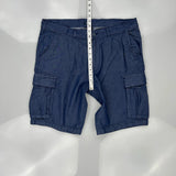 Champion Slim Fit Cargo Shorts - 36W 10L Blue Cotton