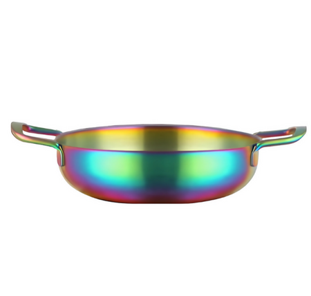 Anygleam Stock Pot Rainbow no.0-L Stainless Steel HotPot Without Lid Single-Layer Cooking Soup Noodle Sea Food Home Kitchen Restaurant Tools