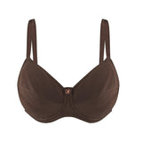 Cocoa-Underwired Silk & Organic Cotton Full Cup Bra with removable paddings