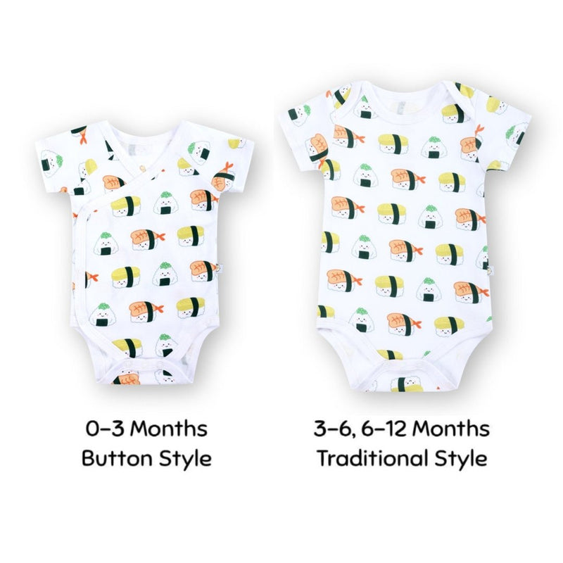 the wee bean organic cotton onesie bodysuit in sushi