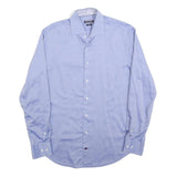 TOMMY HILFIGER Mens Blue Plain L Shirt Cotton Blend Classic Fit Long Sleeve