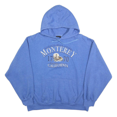 PRAIRIE MOUNTAIN Mens Blue Monterey California Cotton Blend Hoodie 2XL Casual