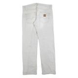 CARHARTT Mens Jeans White Relaxed Straight Denim Light W38 L34 Workwear