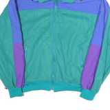LEVI'S Mens Green & Purple Zip Up Jacket L Polyester Colourblock Casual Retro