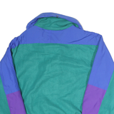 LEVI'S Mens Green & Purple Zip Up Jacket L Polyester Colourblock Casual Retro