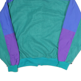 LEVI'S Mens Green & Purple Zip Up Jacket L Polyester Colourblock Casual Retro