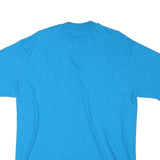 HANES Mens Blue L Cotton Blend T-Shirt Short Sleeve Crew Neck Plain Casual