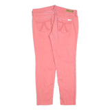 7 FOR ALL MANKIND Womens Slim Pink Denim Jeans W36 L28 Stylish Cotton Blend Zip