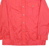 AMEREX Womens Red Nylon Button Jacket M Plain Lightweight Casual Outerwear