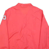 AMEREX Womens Red Nylon Button Jacket M Plain Lightweight Casual Outerwear
