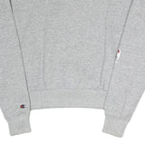 CHAMPION Womens Grey Quarter Zip S Logo Sweatshirt Cotton Blend Pullover