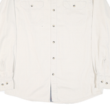 WRANGLER Mens White Cotton Blend Shirt M Classic Button Front Long Sleeve