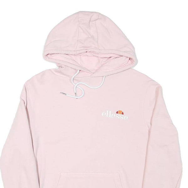 ELLESSE Womens Pink Hoodie UK 10 Cotton Blend Pullover Casual Sportswear