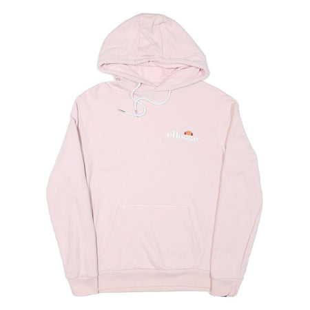 ELLESSE Womens Pink Hoodie UK 10 Cotton Blend Pullover Casual Sportswear