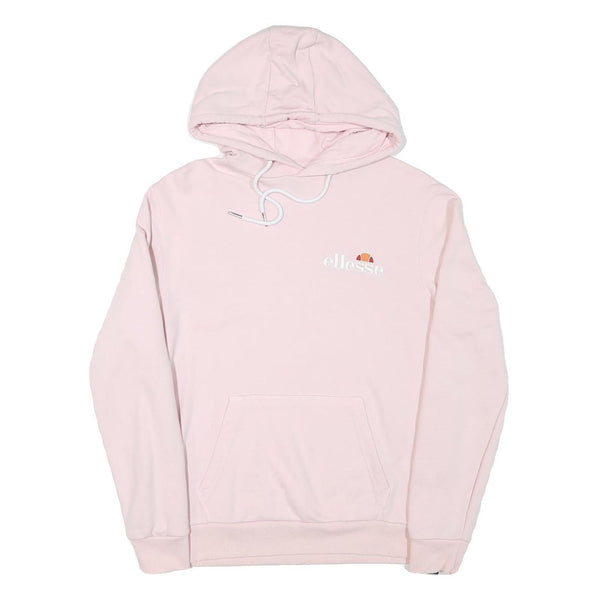 ELLESSE Womens Pink Hoodie UK 10 Cotton Blend Pullover Casual Sportswear