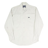 WRANGLER Mens White Western Shirt M Cotton Blend Classic Buttons Pockets