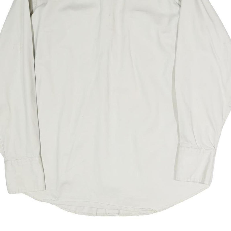 WRANGLER Mens White Western Shirt M Cotton Blend Classic Buttons Pockets