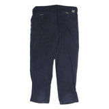 CARHARTT Mens Cotton Navy Regular Straight Trousers W40 L32 Zip Closure Durable