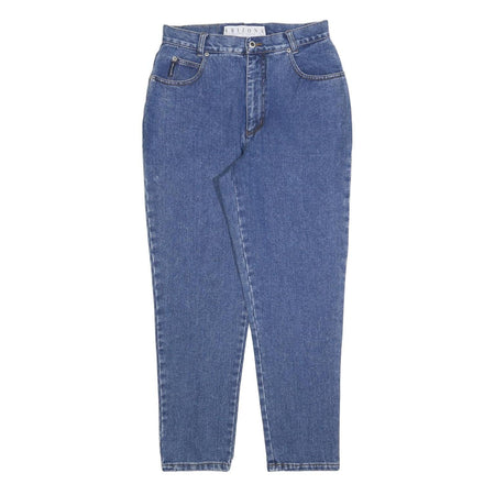 ARIZONA JEAN COMPANY Womens Loose Fit Blue Denim Medium W30 L30 Cotton Blend Zip