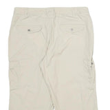 Womens Beige Cargo Shorts UK 16 W34 Cotton Blend Casual Utility Summer